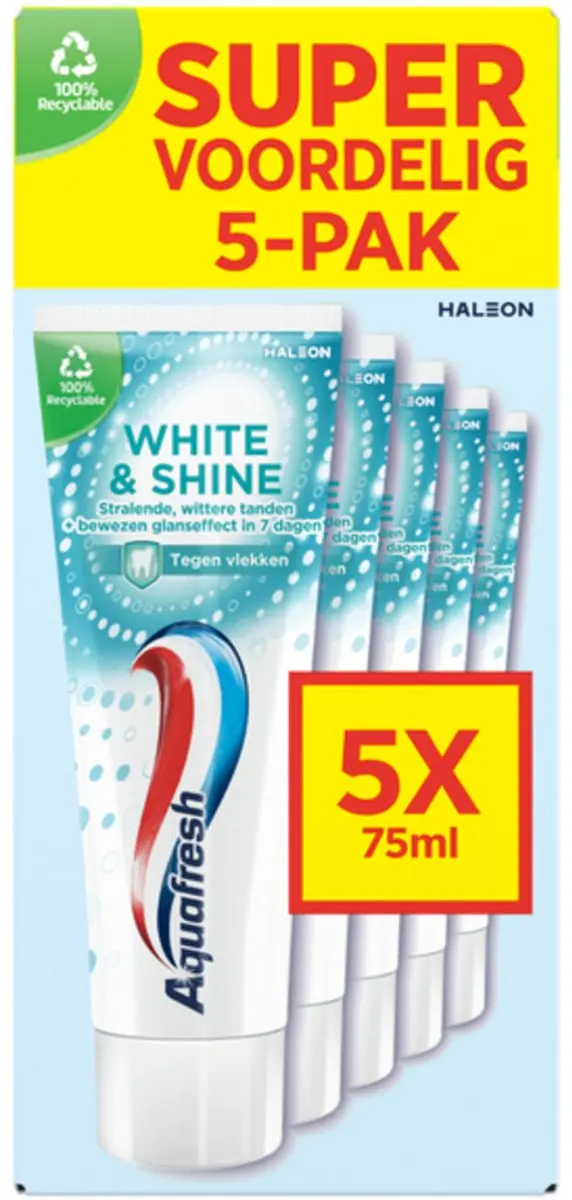 Aquafresh White & Shine Tandpasta 5-pack - 3x75ml