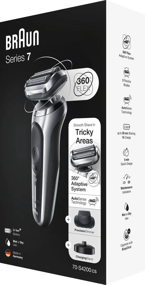 Braun Series 7 70-S4200cs Elektrisch Scheerapparaat - Zilver - afbeelding 6 van 6