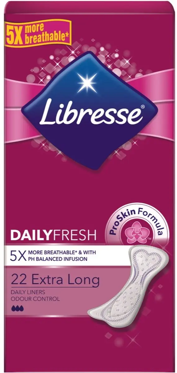 Libresse Extra Long Inlegkruisjes - 22 Stuks - Roze/Wit/Blauw