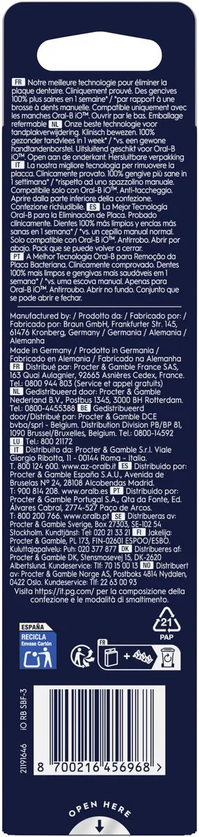 Oral-B IO Gentle Care Borstelvervanger - Zwart