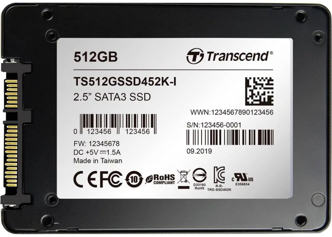 Transcend SSD452K-I 512GB SSD - 2.5 inch SATA 6Gb/s