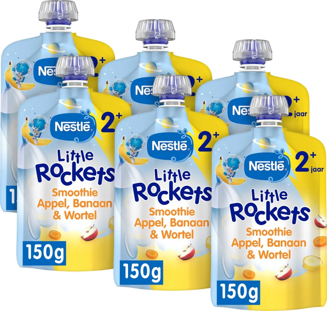 Nestlé Little Rockets Knijpfruit Appel Banaan Wortel