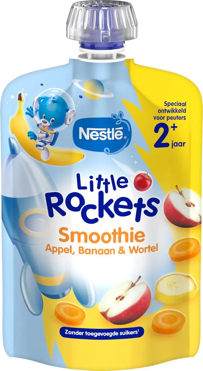 Nestlé Little Rockets Knijpfruit Appel Banaan Wortel - 6x150g