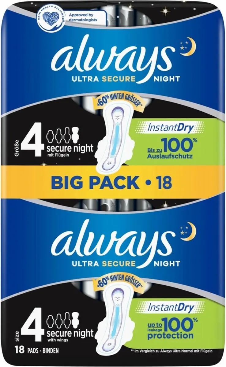 Always Ultra Secure Night Maandverband - 216 Stuks