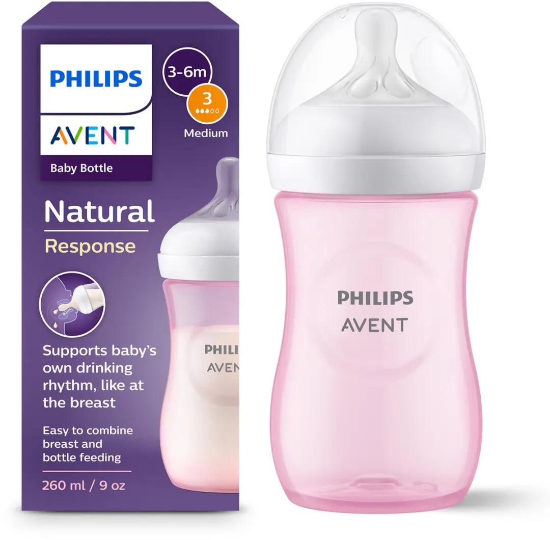 Philips Avent Natural Response Babyfles 260ml Roze