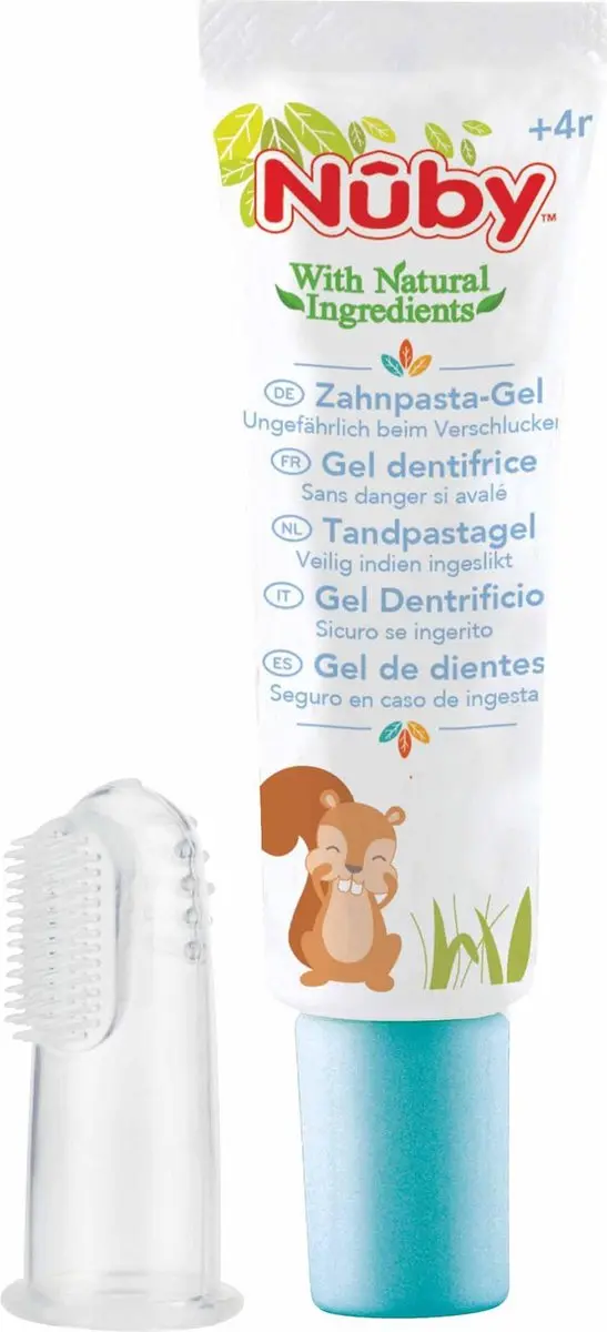 Nûby Tandpasta Gel & Vingertandenborstel 20g - 4+ Maanden