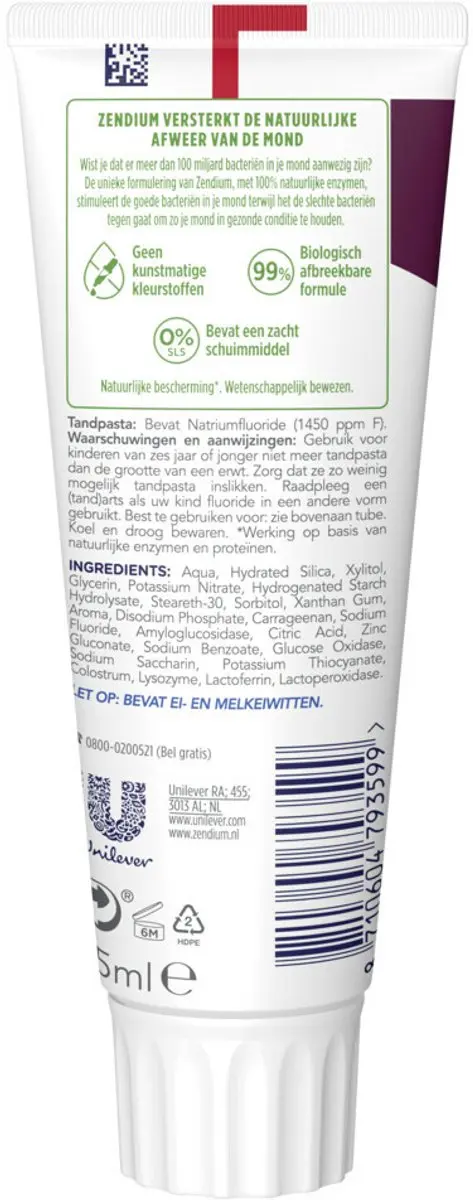 Zendium Tandpasta Sensitive 375ml - 5x75ml