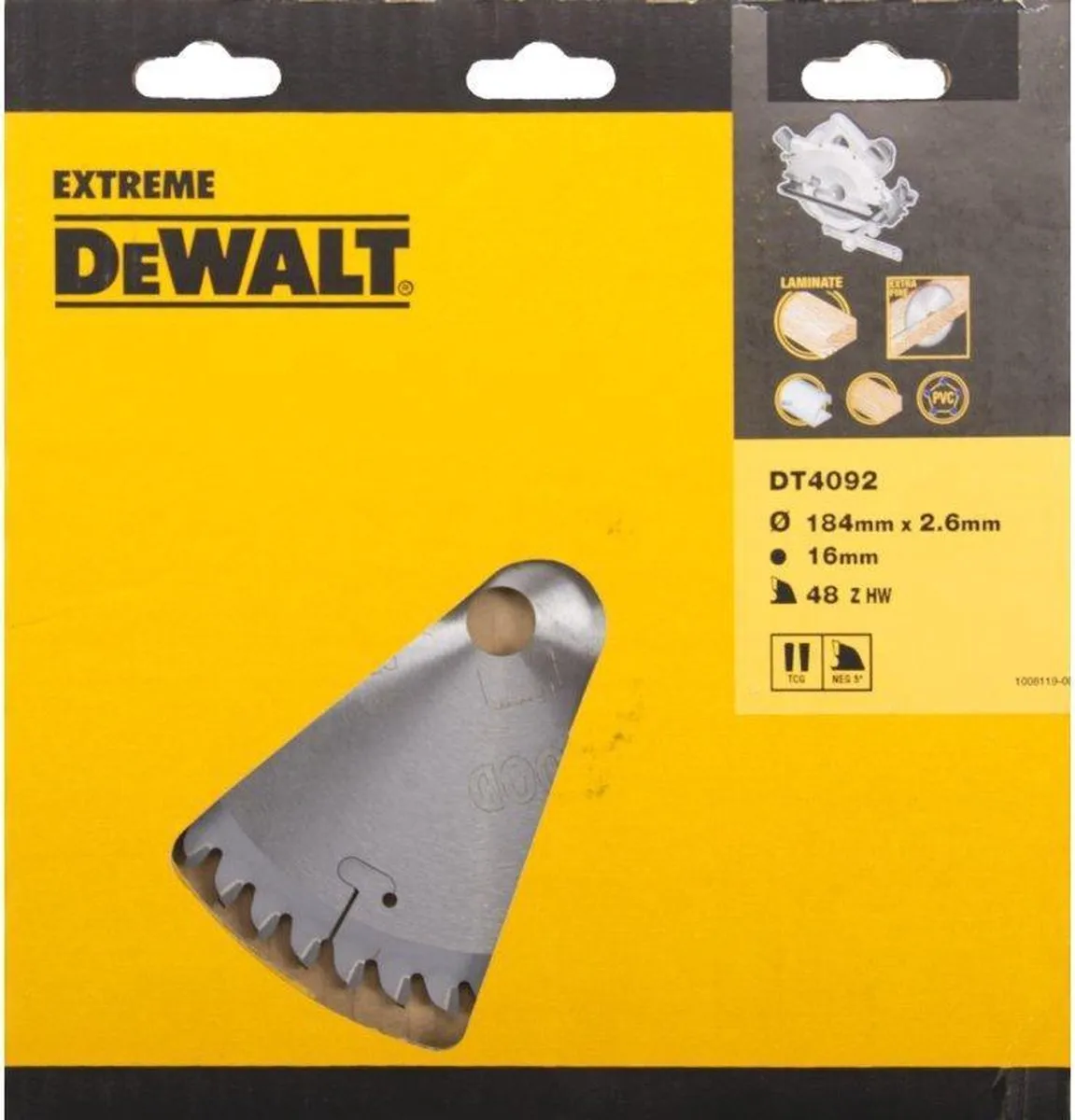 DeWalt DT4092 Cirkelzaagblad Laminaat 184mm 48T