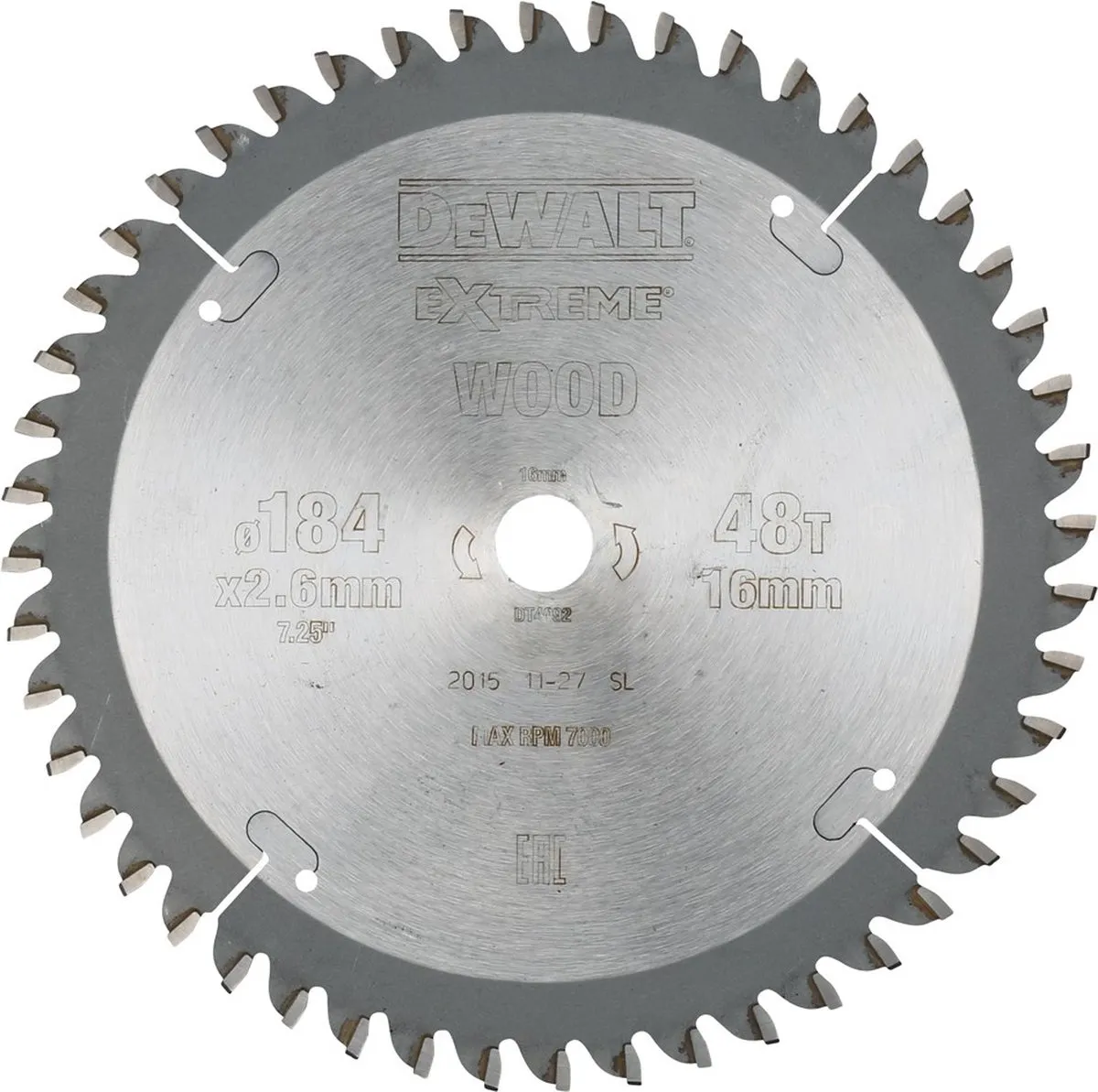 DeWalt DT4092 Cirkelzaagblad Laminaat 184mm 48T