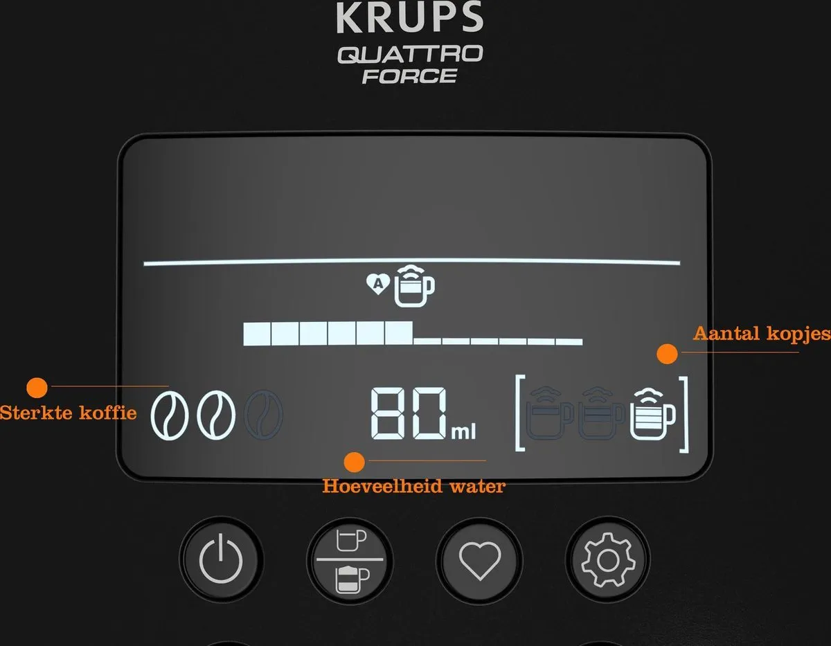 Krups Arabica Latte EA819E Volautomaat - 4 Programma's - 3L