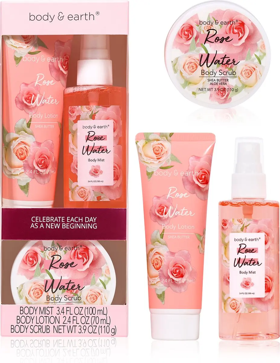 Body & Earth Rozenwater Verwenpakket