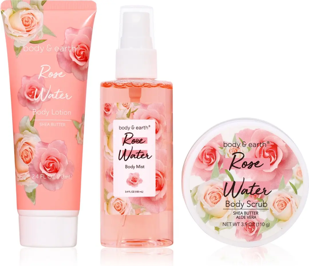 Body & Earth Rozenwater Verwenpakket - 3 Stuks