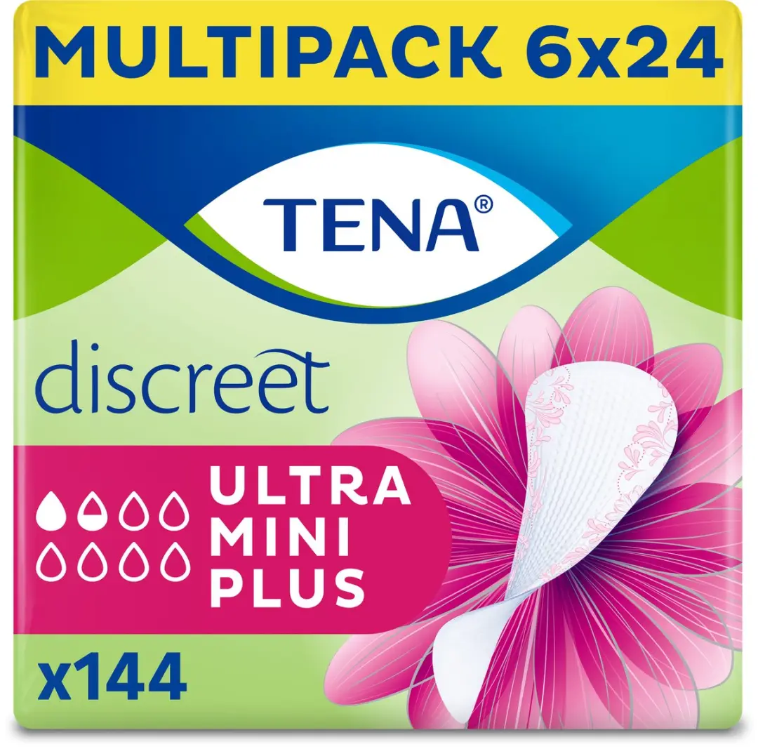 TENA Discreet Ultra Mini Plus Inlegkruisjes 144 Stuks