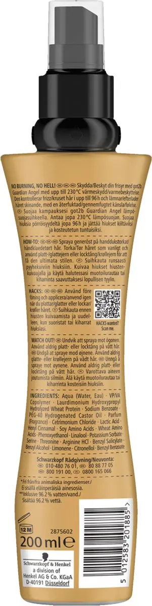 Got2b Guardian Angel Heatspray 200ml - 6 Stuks