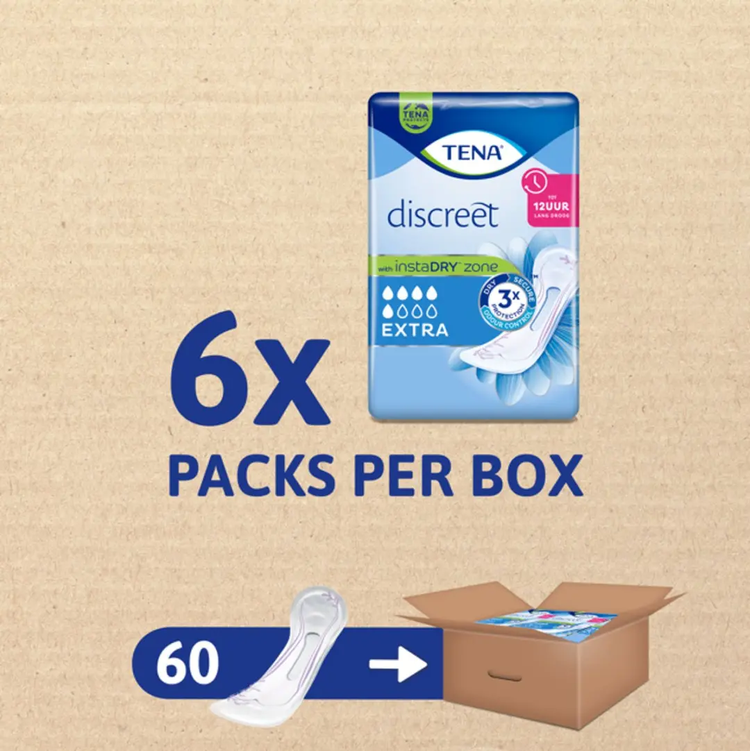 TENA Discreet Extra Verbanden - Matig Urineverlies 60 Stuks