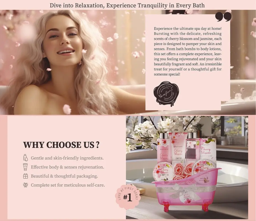 Body & Earth Cherry Blossom Wellness Geschenkset - 11 Stuks