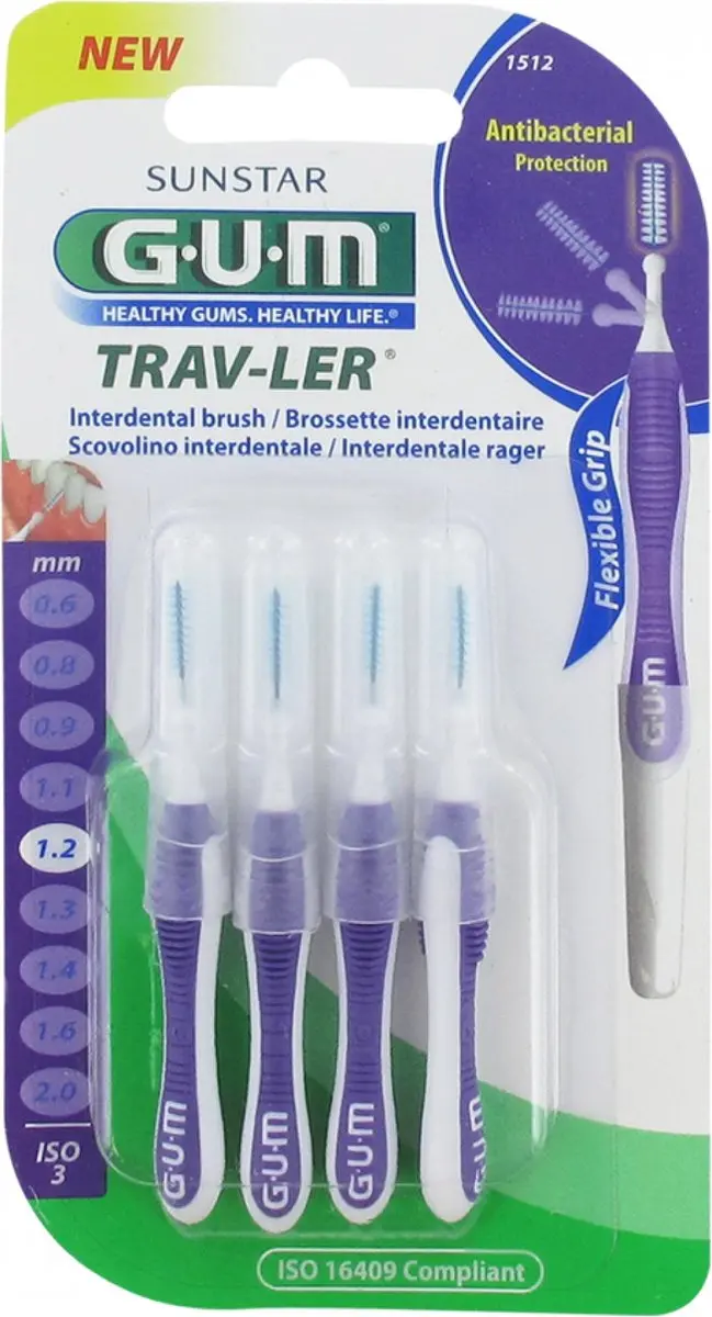 Gum Trav-ler Extra Fine 1.2mm Rager - 4 Stuks - Paars