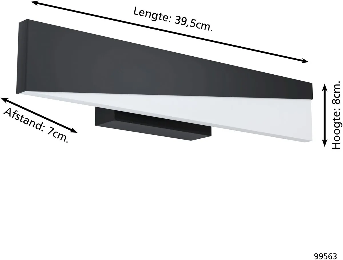 Eglo Isidro Wandlamp LED 39,5cm - Zwart