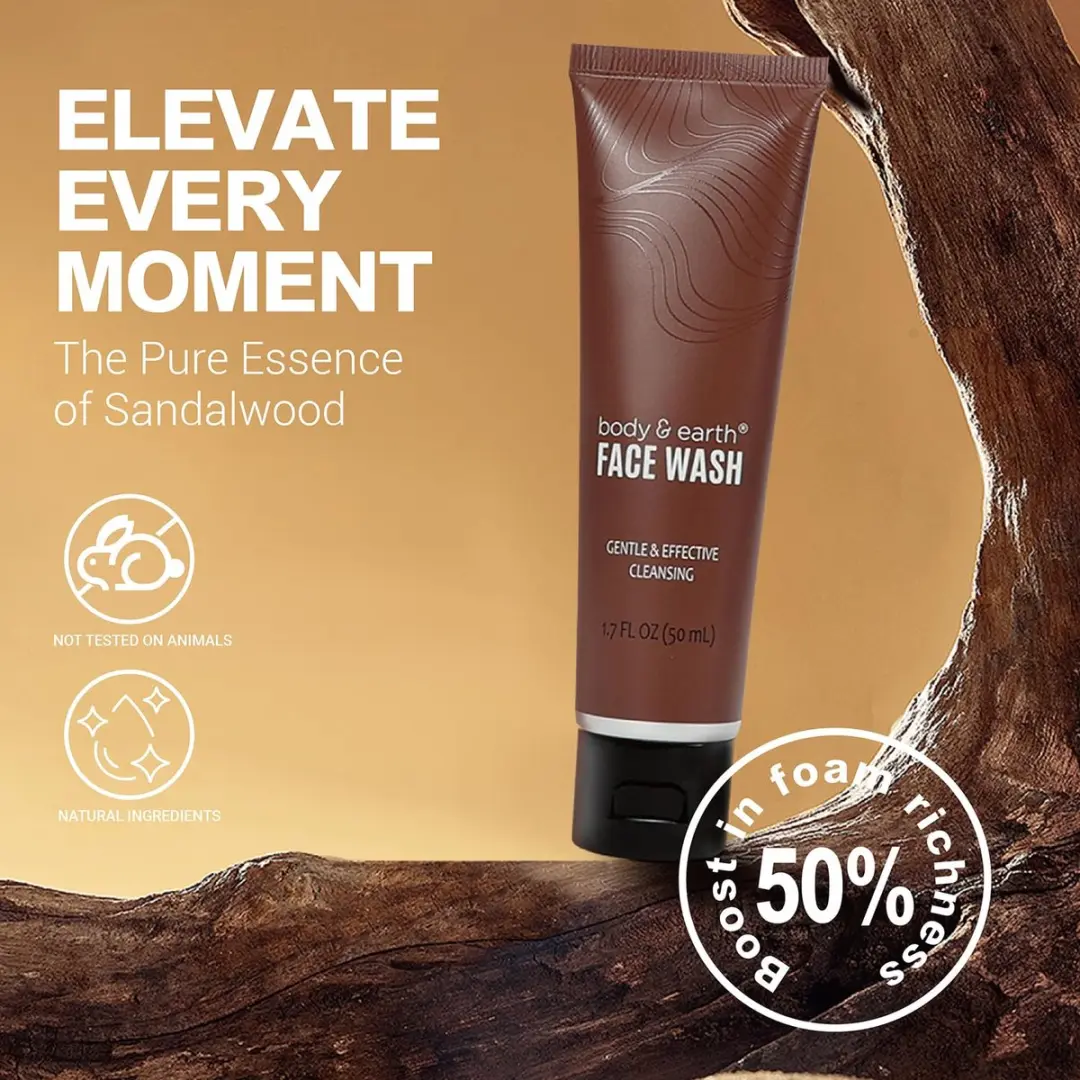 Body & Earth Geschenkset Mannen Sandalwood - 9 Stuks