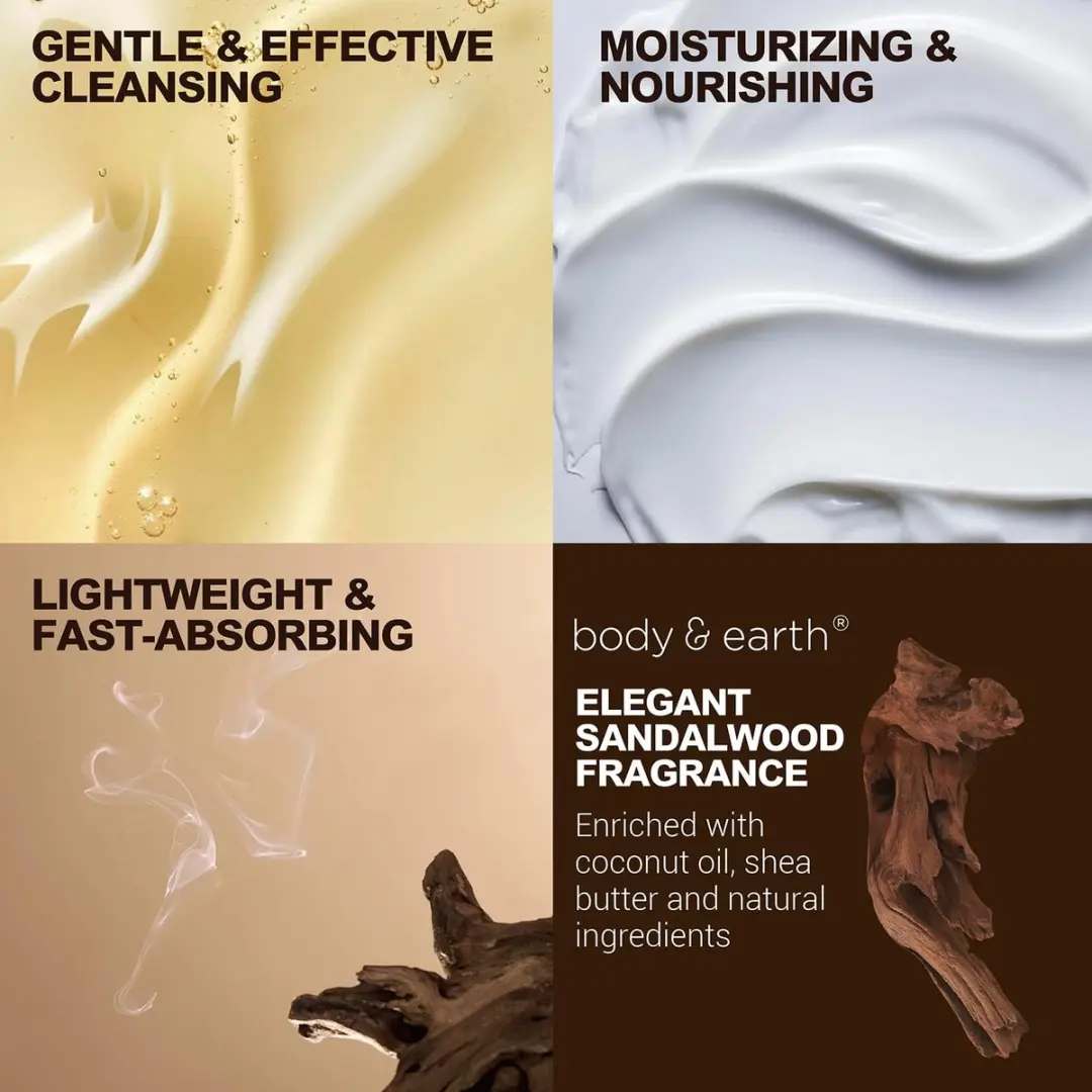 Body & Earth Geschenkset Mannen Sandalwood - 9 Stuks