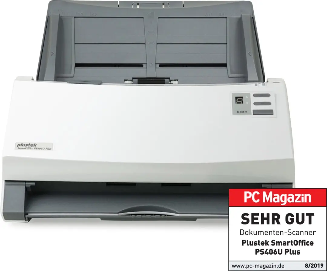 Plustek SmartOffice PS406U Plus Documentscanner - A4 - 600x600 dpi - 40 ppm - Wit