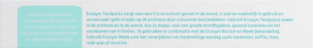 Ecosym Tandpasta voor Gebitsprothese 75ml