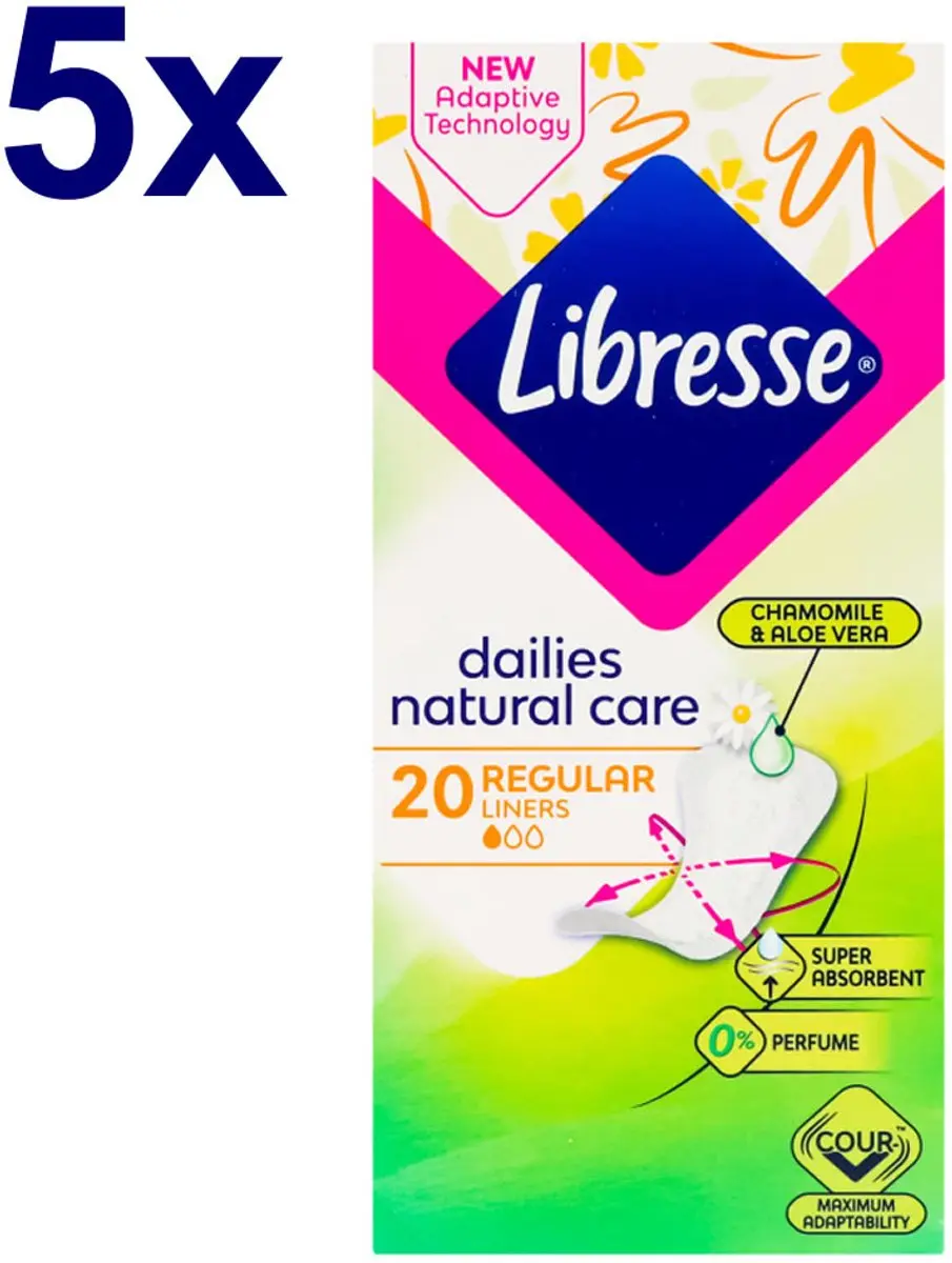 Libresse Natural Care Dagelijkse Inlegkruisjes Normal - 100 Stuks