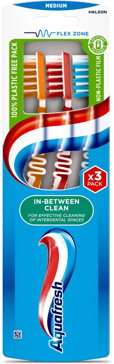 Aquafresh In-Between Clean Tandenborstel Medium - 3 Stuks