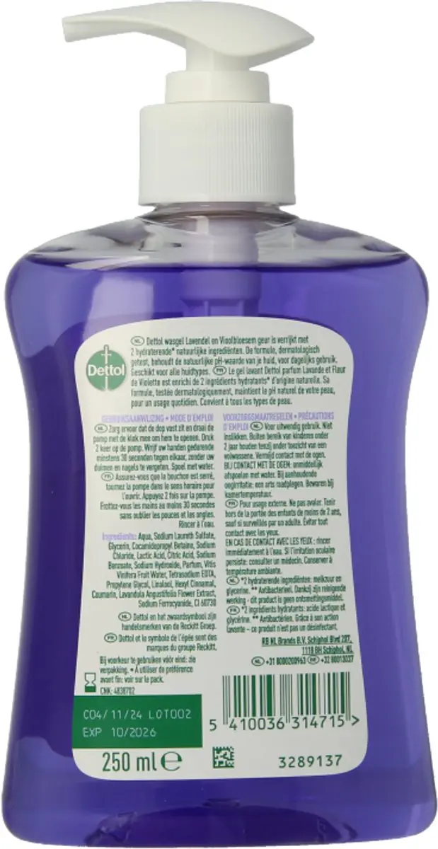 Dettol Wasgel Verzachtend Lavendel 250ml