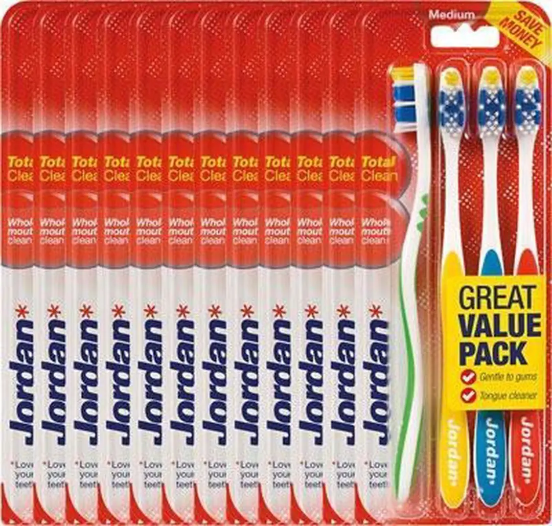 Jordan Tandenborstel Total Clean Medium - 48 Stuks