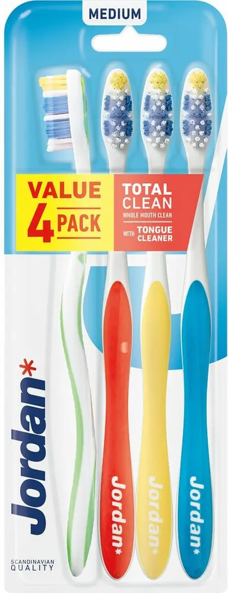 Jordan Tandenborstel Total Clean Medium - 48 Stuks