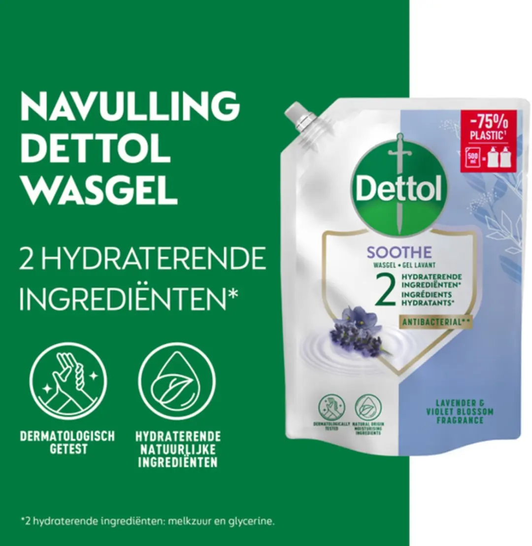 Dettol Refill Handzeep Relaxing Lavender 500ml - 3 Stuks