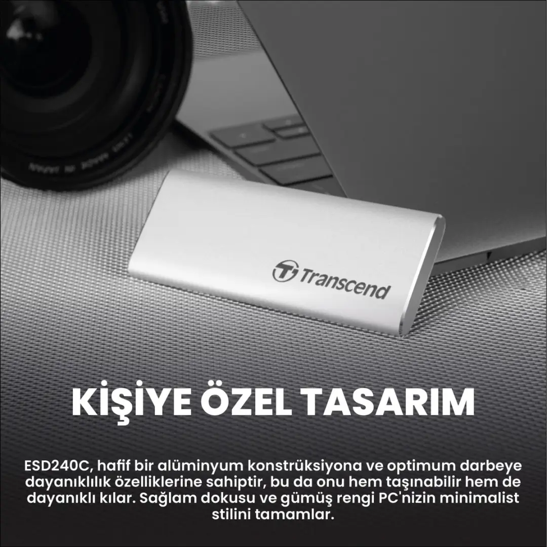 Transcend ESD240C Externe SSD 120GB - USB-C - Zilver