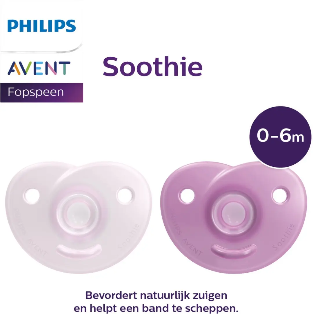 Philips Avent Soothie Hart Fopspenen - 2 Stuks - Roze