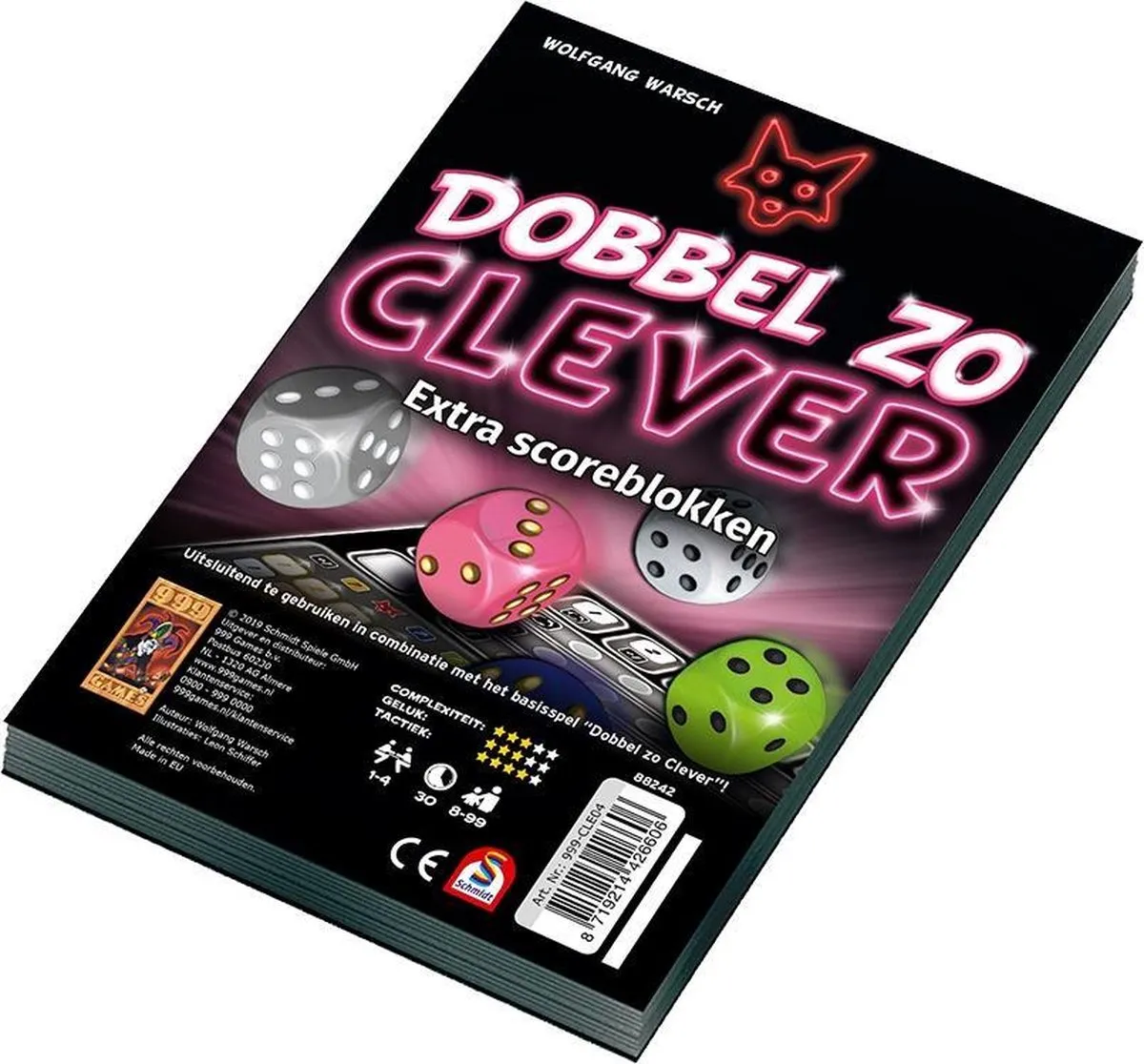 999 Games Scoreblokken Dobbel zo Clever - 2 Stuks - Multikleur