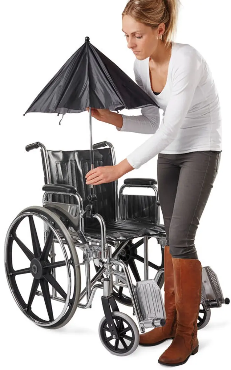 Vitility Paraplu voor Kinderwagen/Rolstoel/Rollator - Zwart - afbeelding 6 van 6