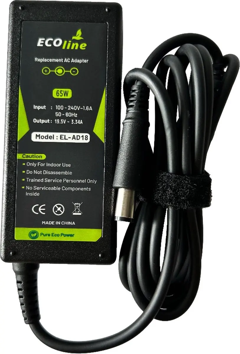 Ecoline Oplader 65W - 19.5V 3.34A - o.a. Dell Latitude/Inspiron