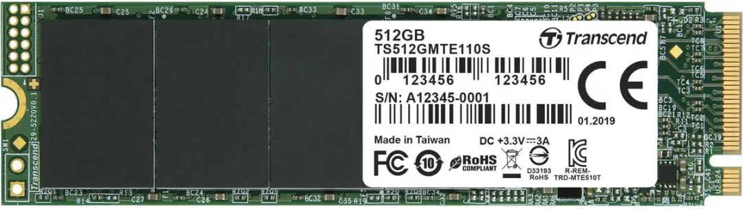 Transcend TS512GMTE110S NVMe SSD 512GB