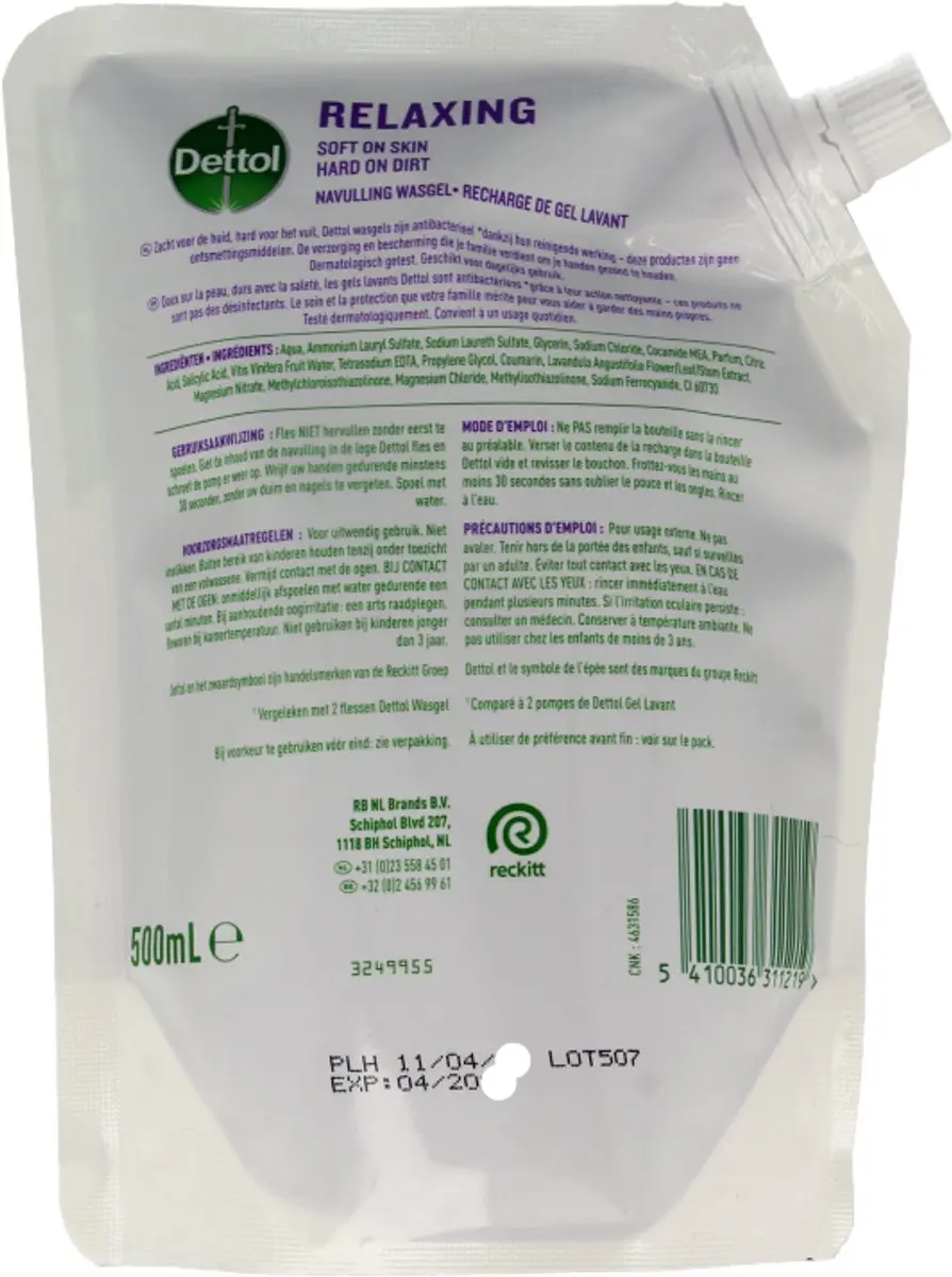 Dettol Refill Handzeep Relaxing Lavender 500ml