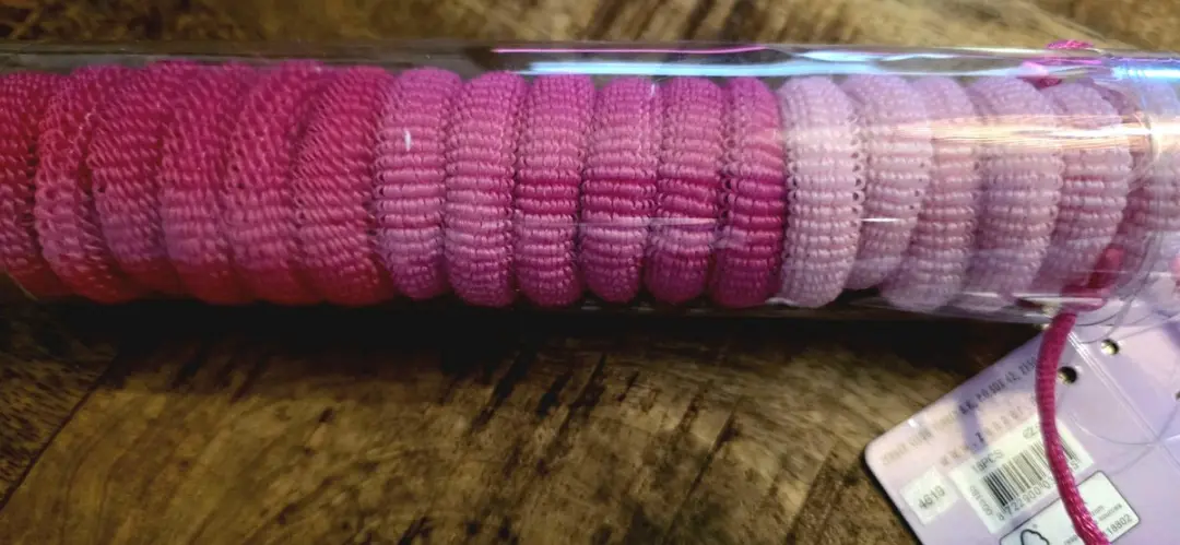Zenner Transparante Koker 18 Badstof Haarelastiekjes - Roze Mix