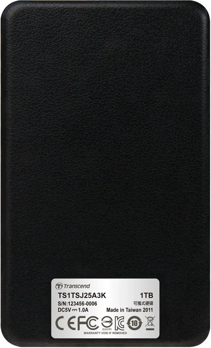 Transcend StoreJet 25A3K 1TB Externe Harde Schijf - Zwart