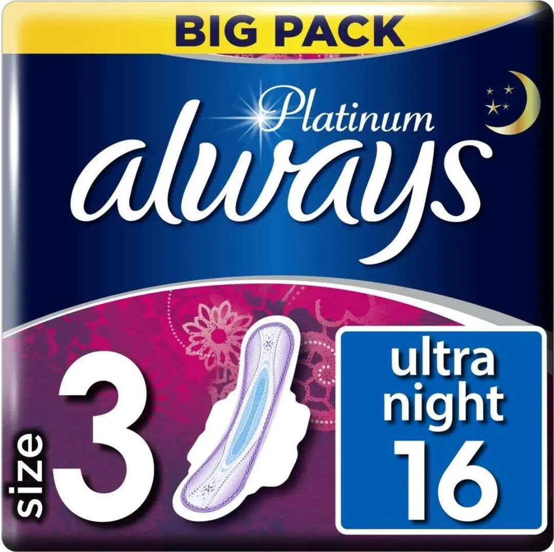 Always Platinum Maandverband Night Wings Maat 3 - 16 Stuks
