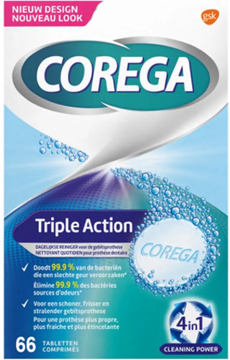 Corega Triple Action Reinigingstabletten