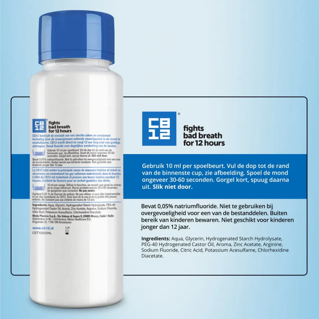 CB12 Original Mondwater 750ml - Fluoride - 3x250ml