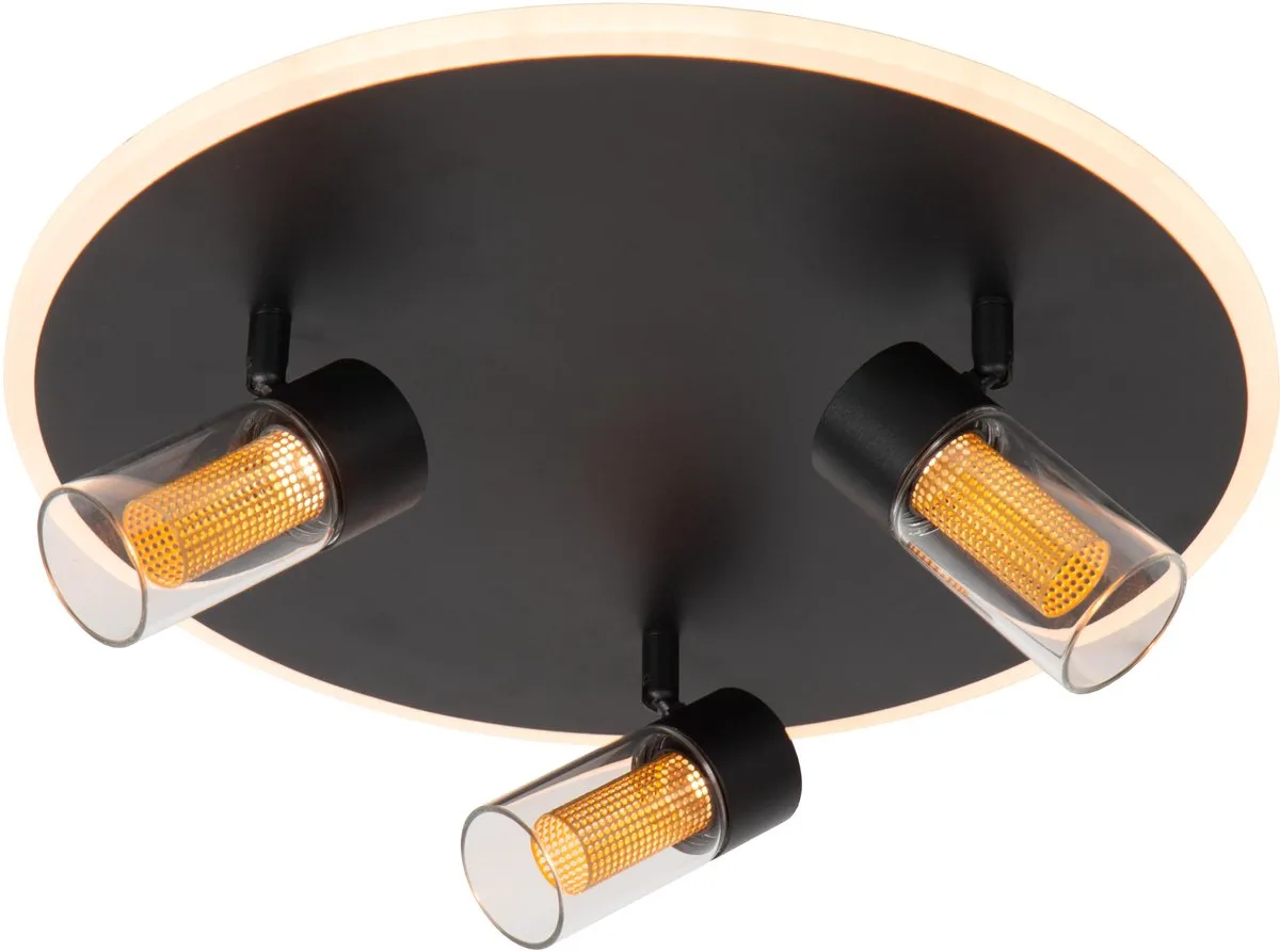 Lucide Everina Plafondlamp Ø40cm - 3xLED - 2200K/6500K Zwart