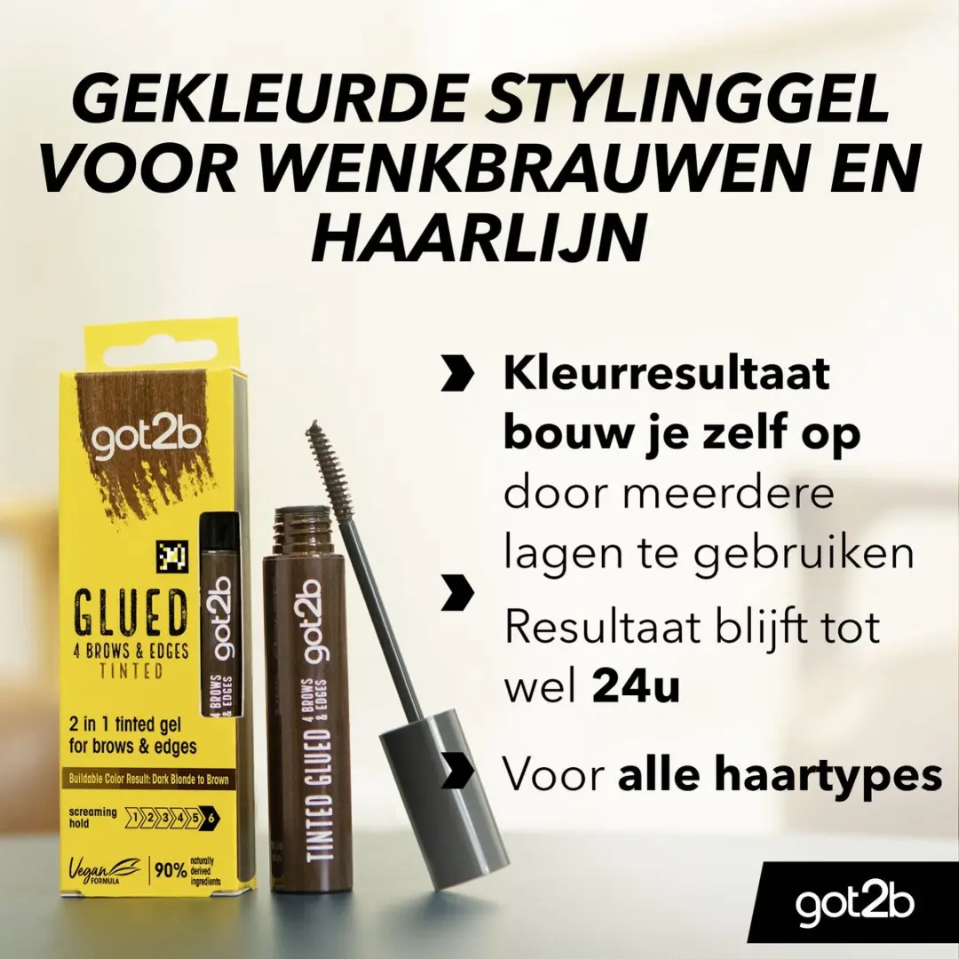 Got2b Glued 2-in-1 Brows & Edges Donkerbruin Wenkbrauwgel 16ml