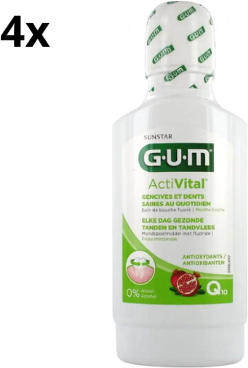 Gum ActiVital Mondspoelmiddel 300ml - 4 Stuks