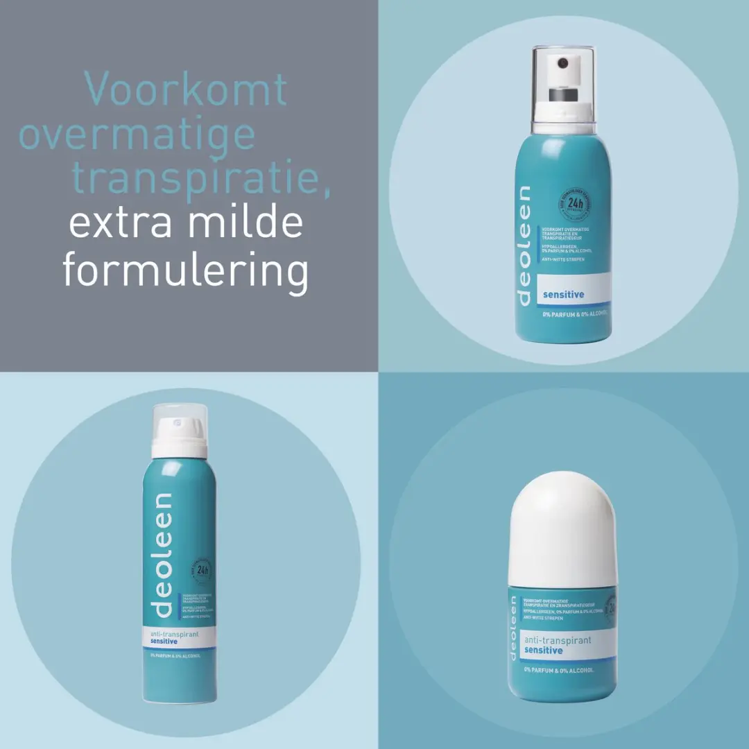 Deoleen Anti-transpirant Sensitive Pompspray 450ml - 6 Stuks
