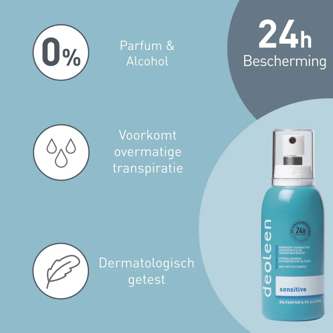 Deoleen Anti-transpirant Sensitive Pompspray 450ml - 6 Stuks