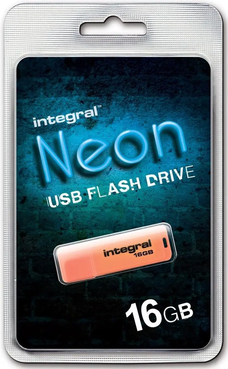 Integral Neon INFD16GBNEONOR USB-stick - 16GB - Orange - afbeelding 6 van 6